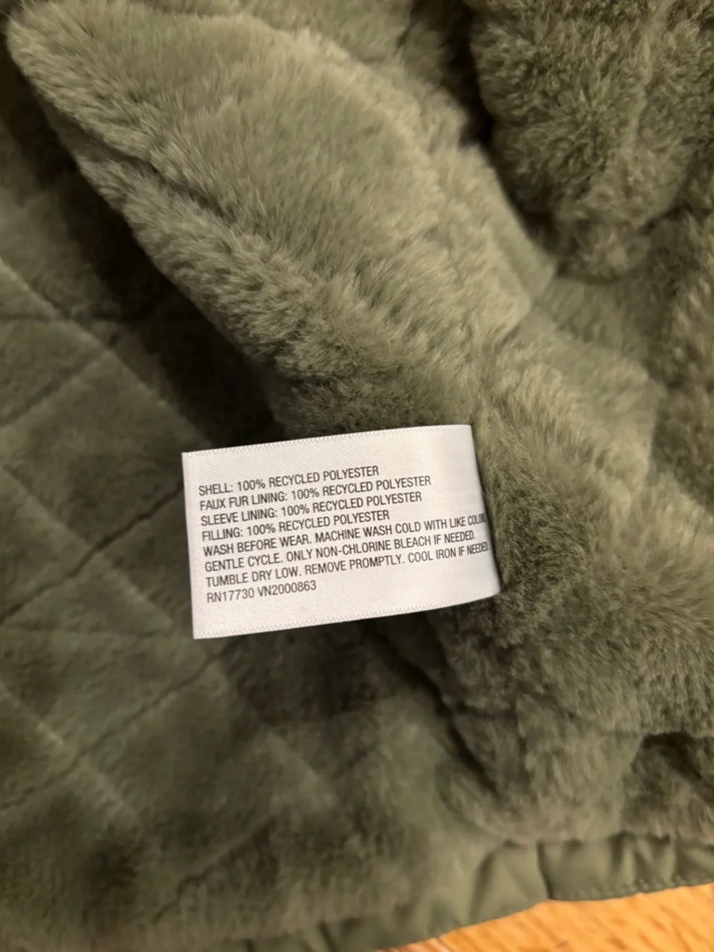 Cat & Jack Olive Green Faux-Sherpa Lined Jacket waterproof
